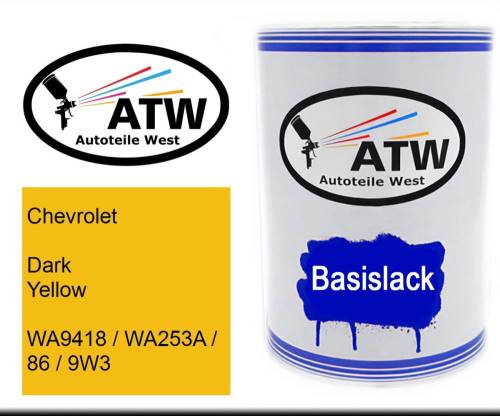 Chevrolet, Dark Yellow, WA9418 / WA253A / 86 / 9W3: 500ml Lackdose, von ATW Autoteile West.